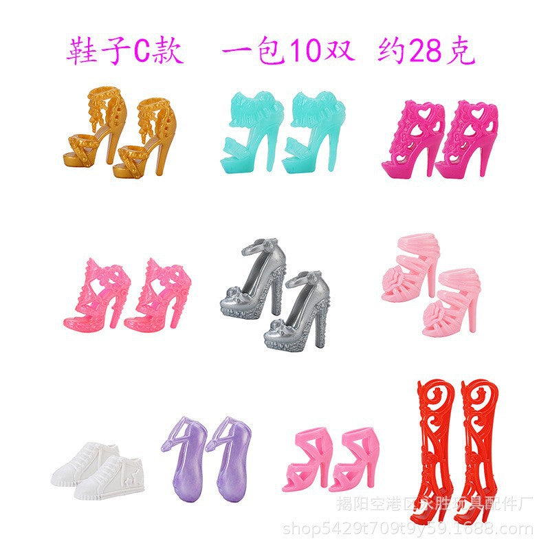 Wholesale 11-Inch Doll Fashion Accessories Electric Plated Crown Necklace Earrings Bracelet Drop Earrings Doll Dressing up Princess Toy